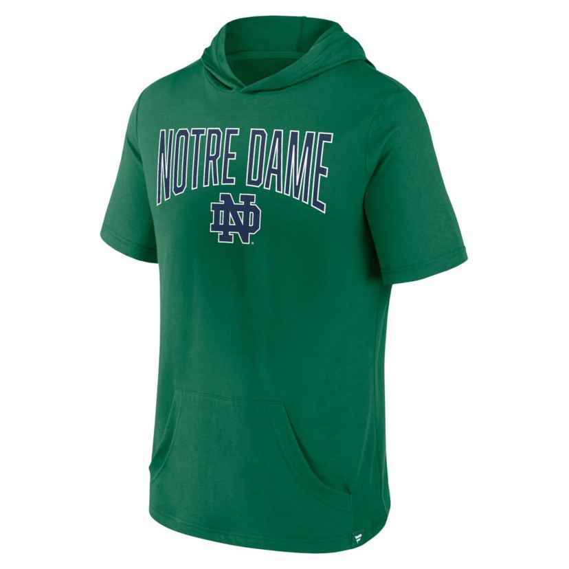 NCAA Fanatics Notre Dame Fighting Irish Outline Lower Arch Hoodie T-Shirt