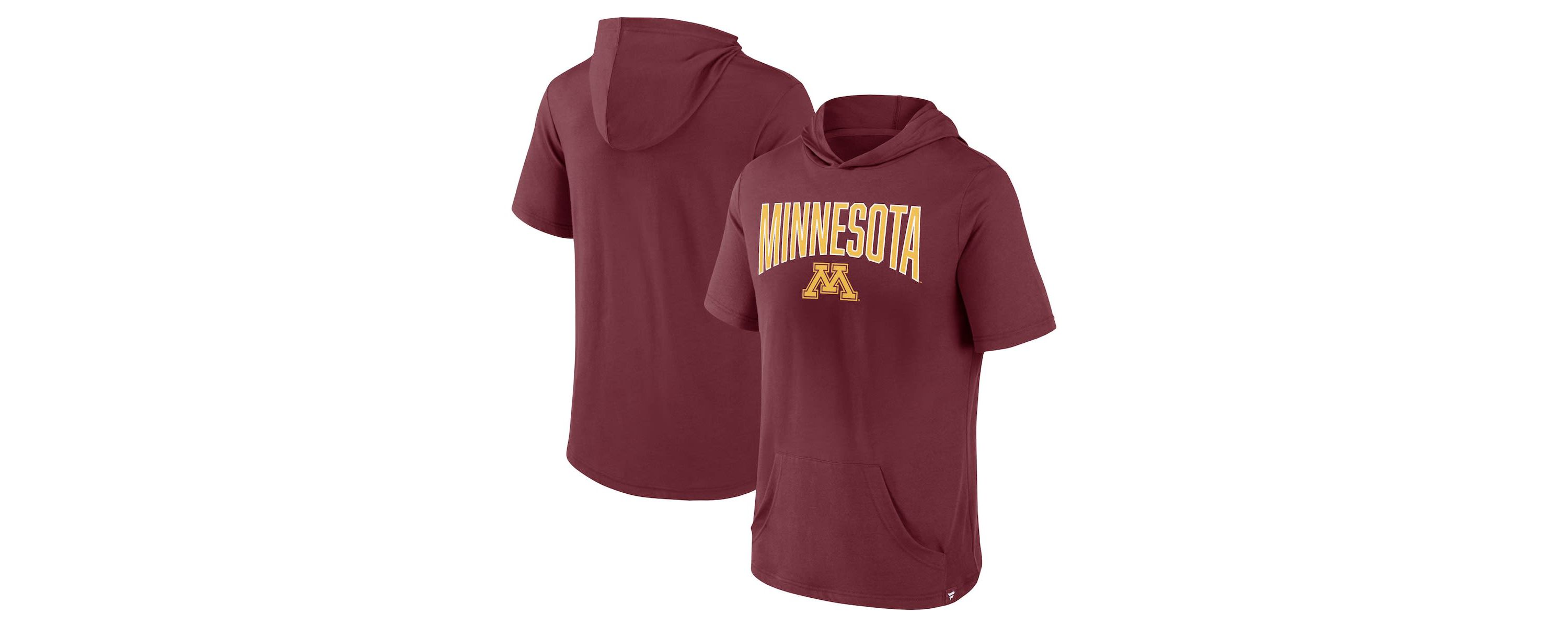 NCAA Fanatics Minnesota Golden Gophers Outline Lower Arch Hoodie T-Shirt
