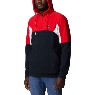 Columbia Men's NCAA Georgia Bulldogs Lodge Quarter-Zip Hoodie, Black, Medium