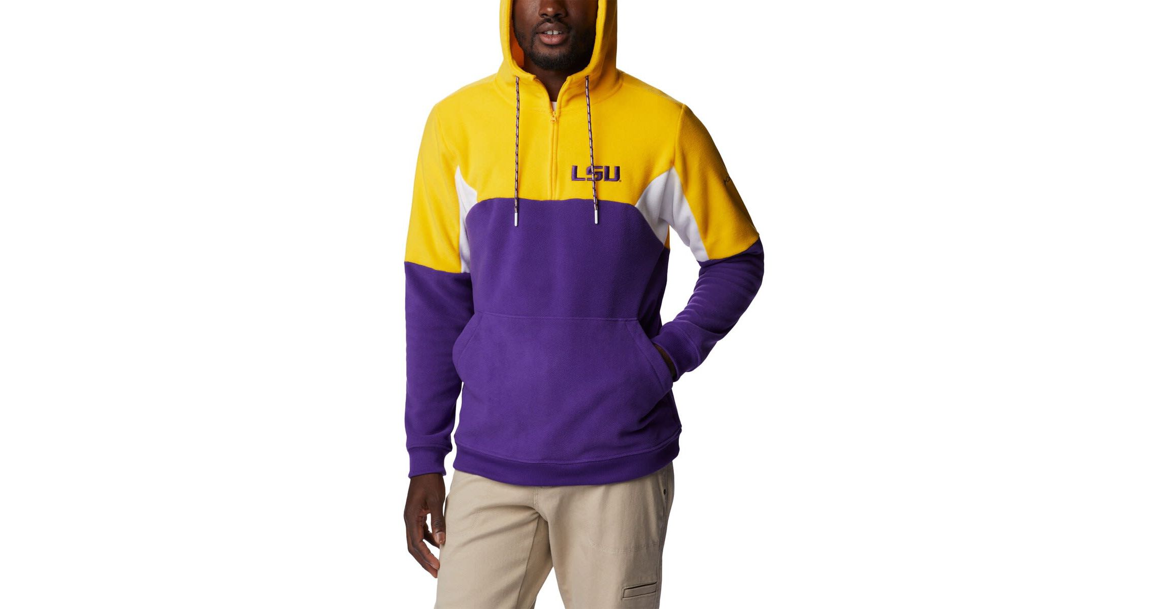 NCAA LSU Tigers Lodge Quarter-Zip Hoodie