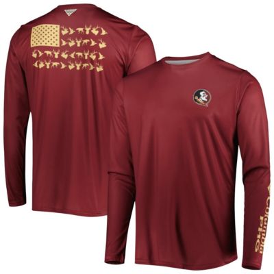 Columbia Men's NCAA Florida State Seminoles Terminal Shot Omni-Shade Omni-Wick Long Sleeve T-Shirt, Medium -  0194895710530