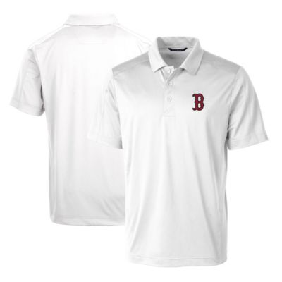 Cutter & Buck Men's Boston Red Sox MLB Boston Sox Prospect Textured Stretch Big & Tall Polo, White, 3XL Tall