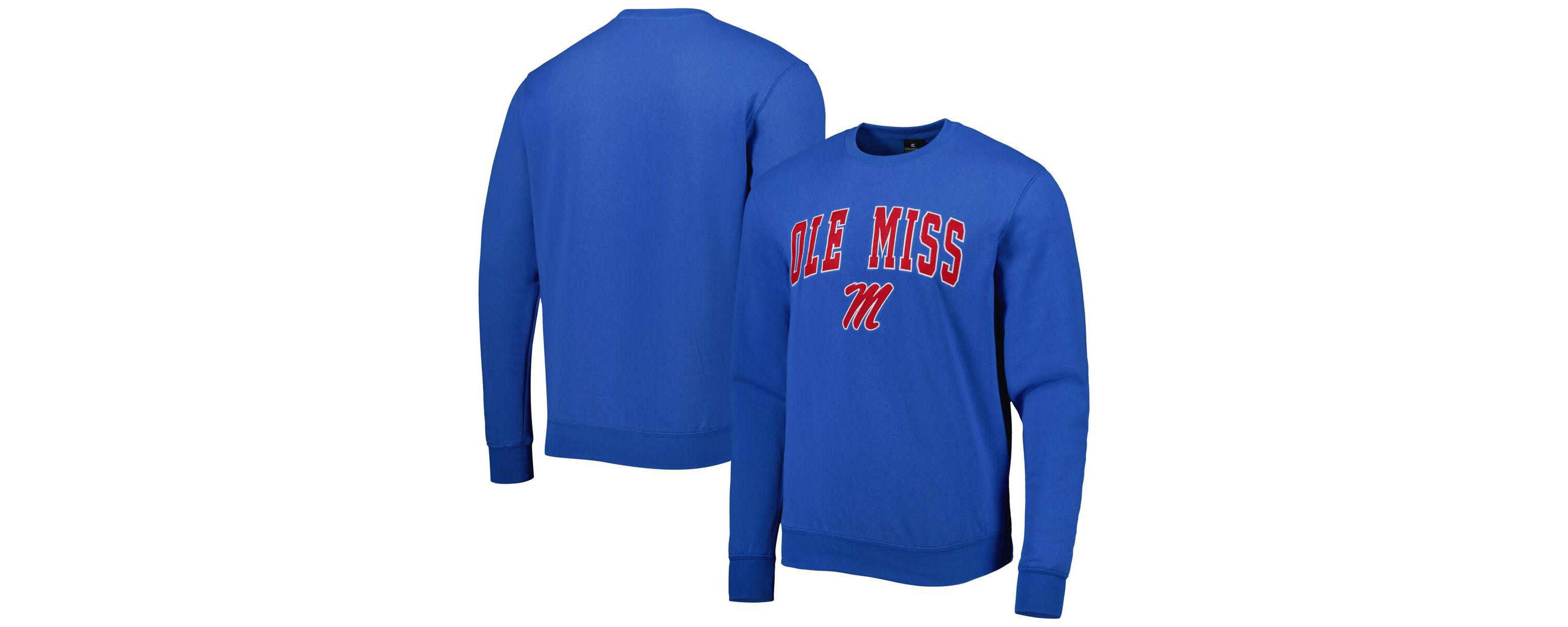 NCAA Powder Ole Miss Rebels Arch & Logo Pullover Sweatshirt