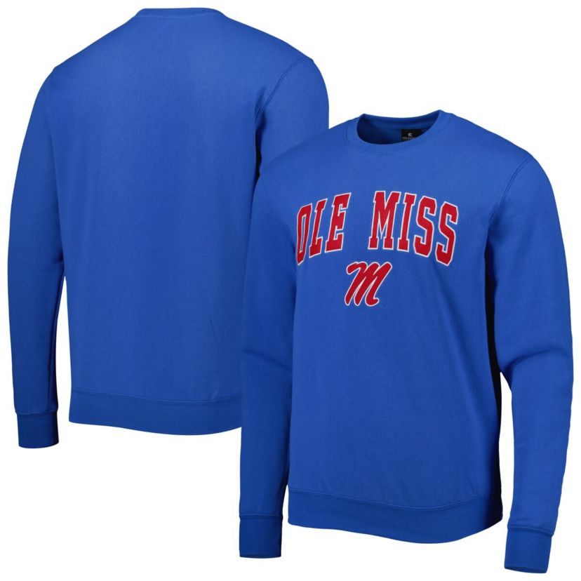 NCAA Powder Ole Miss Rebels Arch & Logo Pullover Sweatshirt