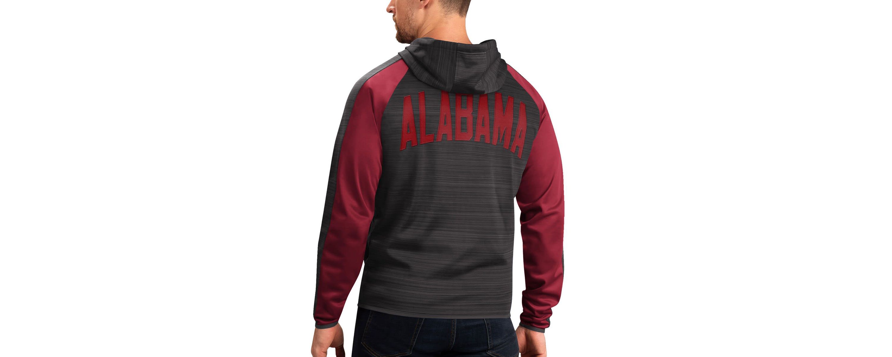 Alabama Crimson Tide NCAA Alabama Tide Neutral Zone Raglan Full-Zip Track Jacket Hoodie