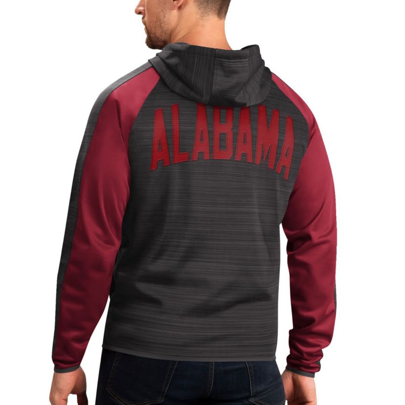 Alabama Crimson Tide NCAA Alabama Tide Neutral Zone Raglan Full-Zip Track Jacket Hoodie