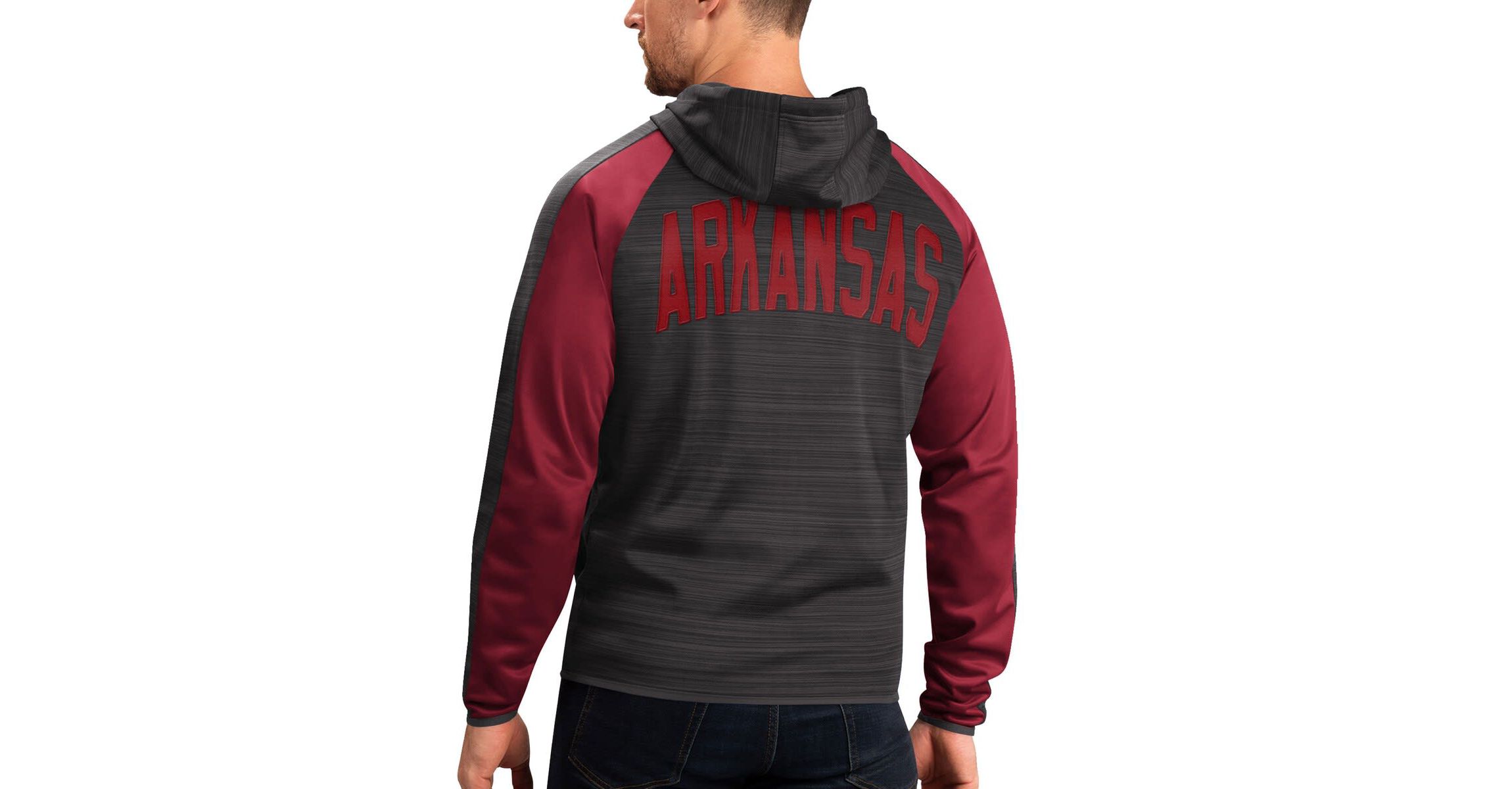 NCAA Arkansas Razorbacks Neutral Zone Raglan Full-Zip Track Jacket Hoodie