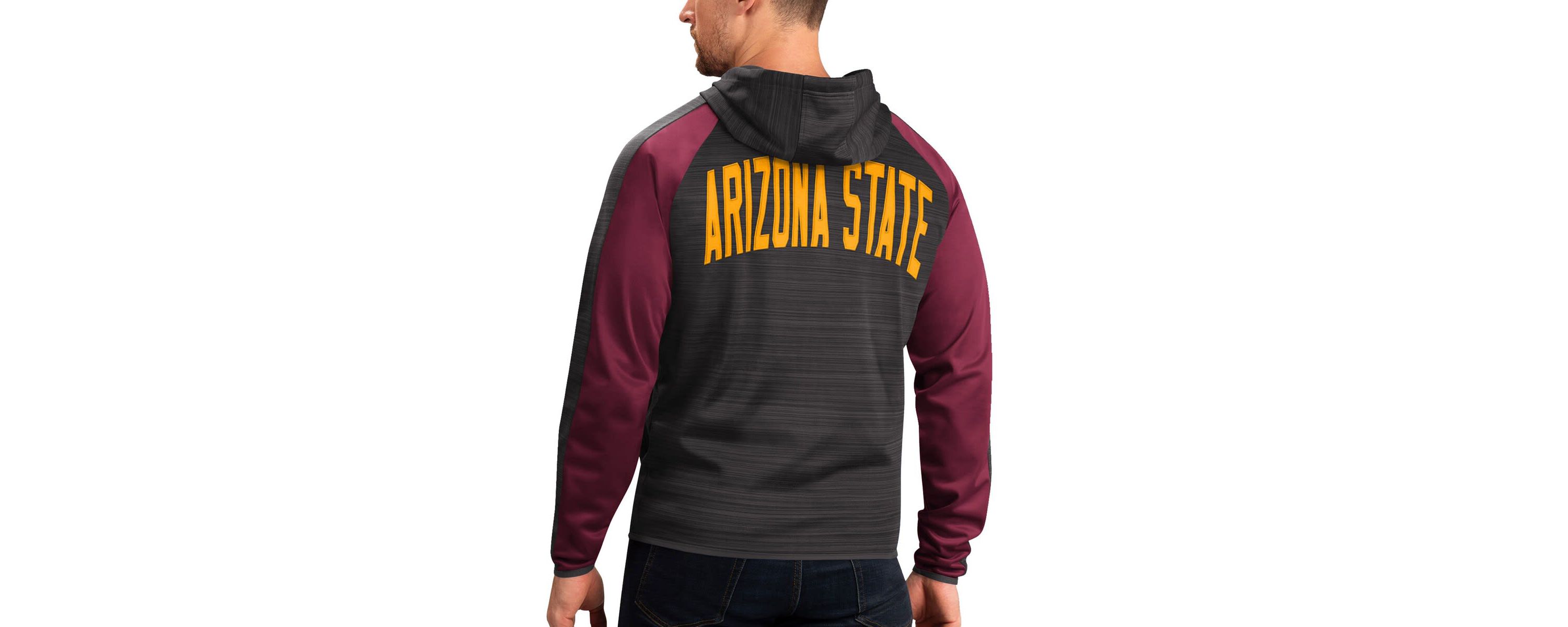 NCAA Arizona State Sun Devils Neutral Zone Raglan Full-Zip Track Jacket Hoodie