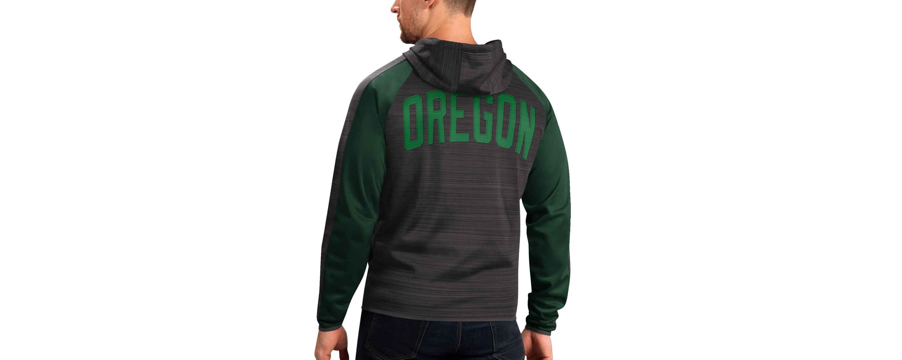 NCAA Oregon Ducks Neutral Zone Raglan Full-Zip Track Jacket Hoodie