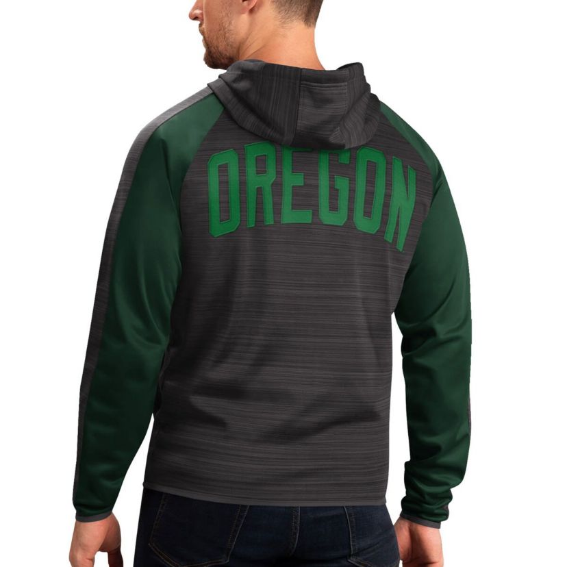 NCAA Oregon Ducks Neutral Zone Raglan Full-Zip Track Jacket Hoodie