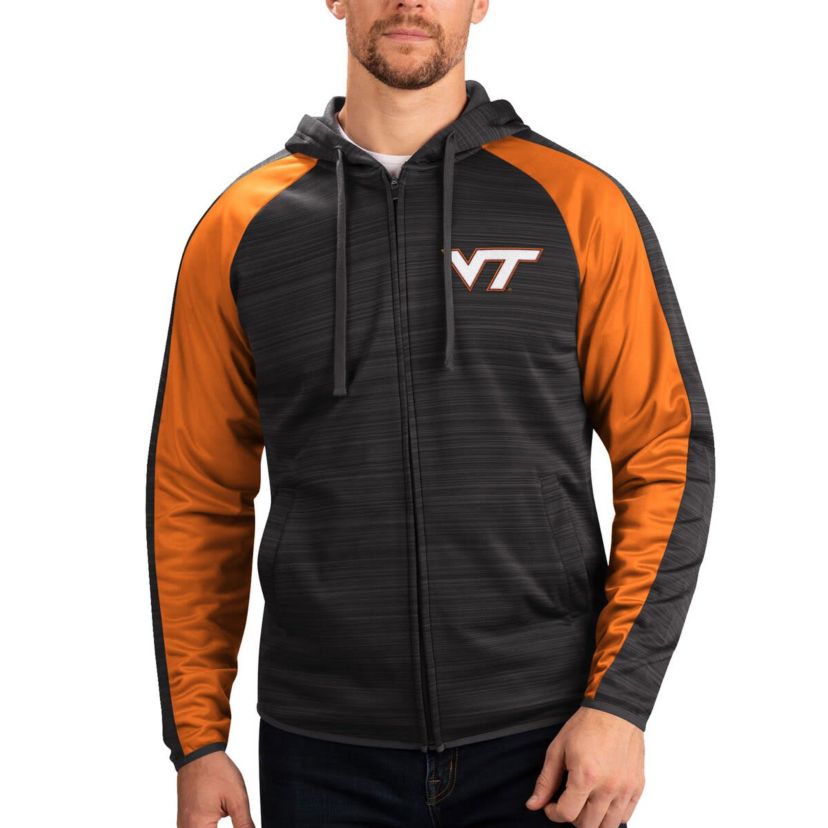 NCAA Virginia Tech Hokies Neutral Zone Raglan Full-Zip Track Jacket Hoodie
