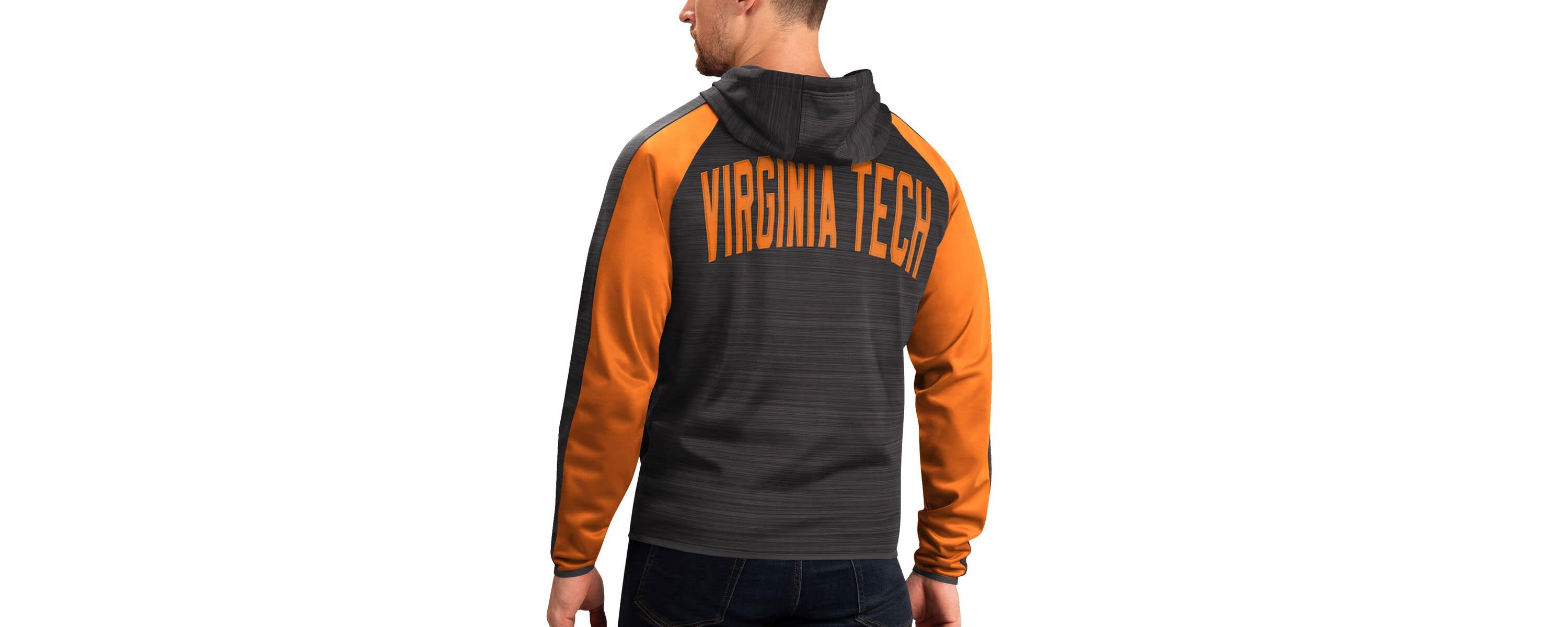 NCAA Virginia Tech Hokies Neutral Zone Raglan Full-Zip Track Jacket Hoodie