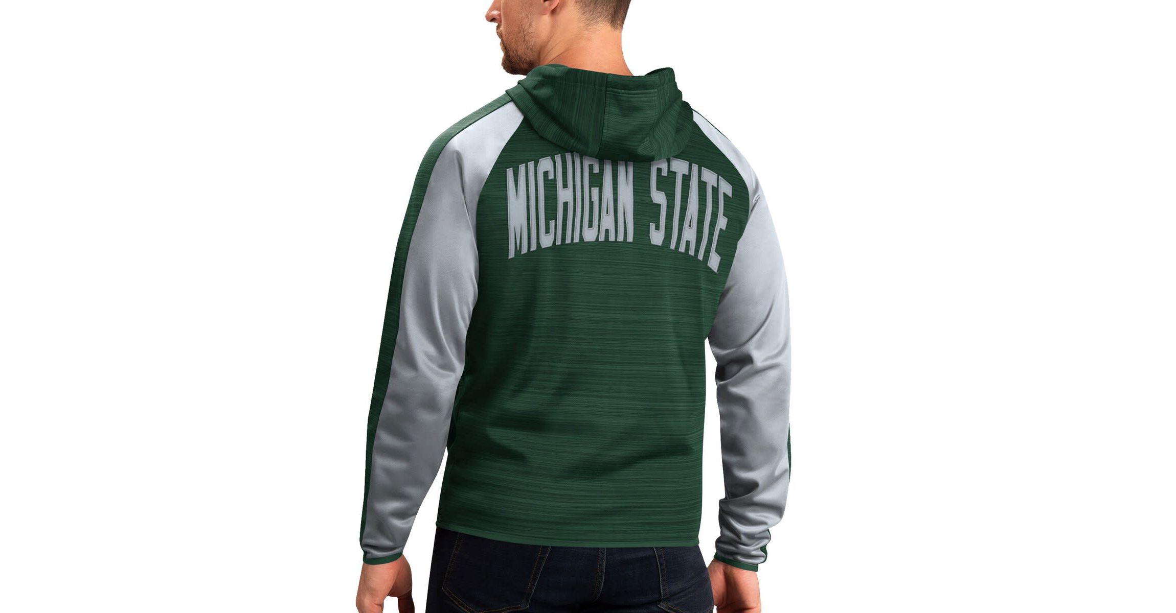 NCAA Michigan State Spartans Neutral Zone Raglan Full-Zip Track Jacket Hoodie
