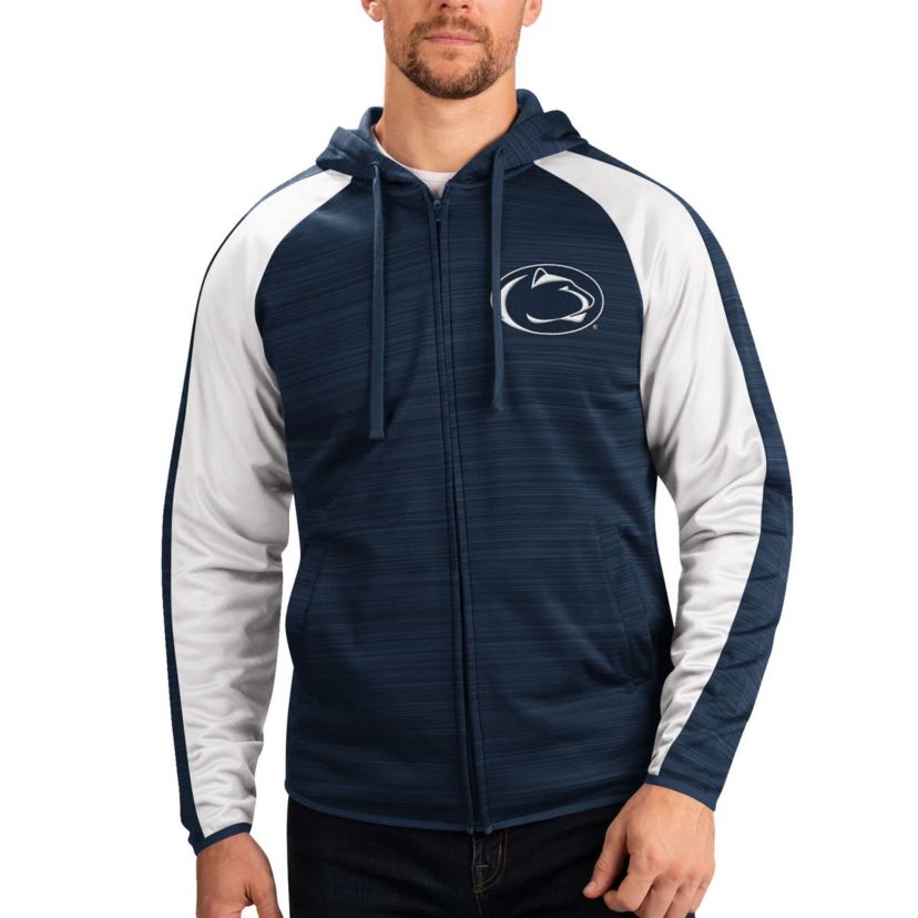 NCAA Penn State Nittany Lions Neutral Zone Raglan Full-Zip Track Jacket Hoodie