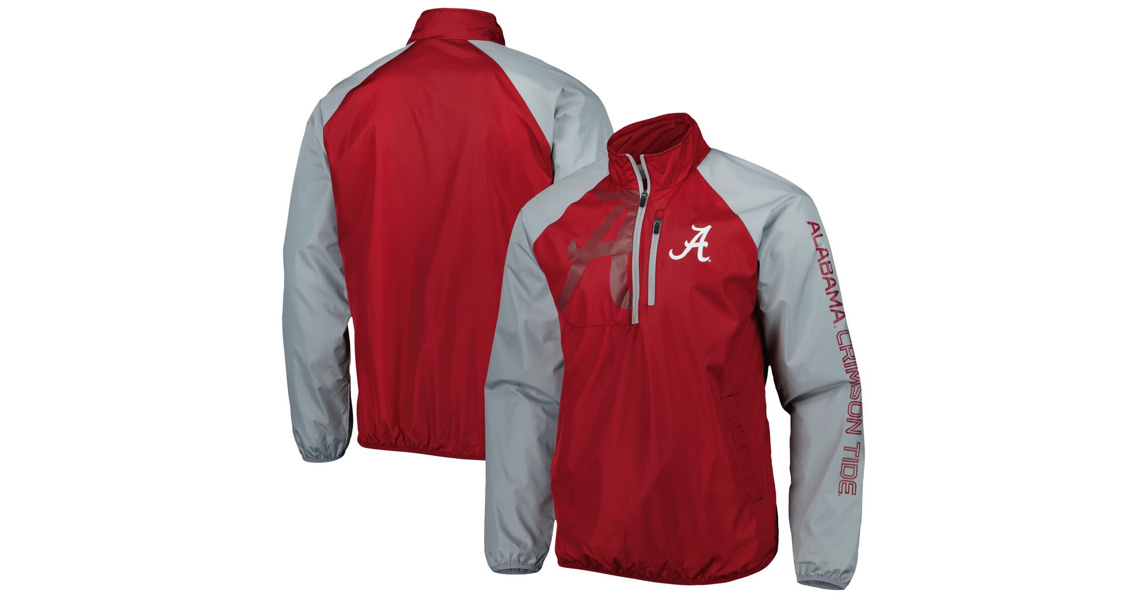 Alabama Crimson Tide NCAA Alabama Tide Point Guard Raglan Half-Zip Jacket
