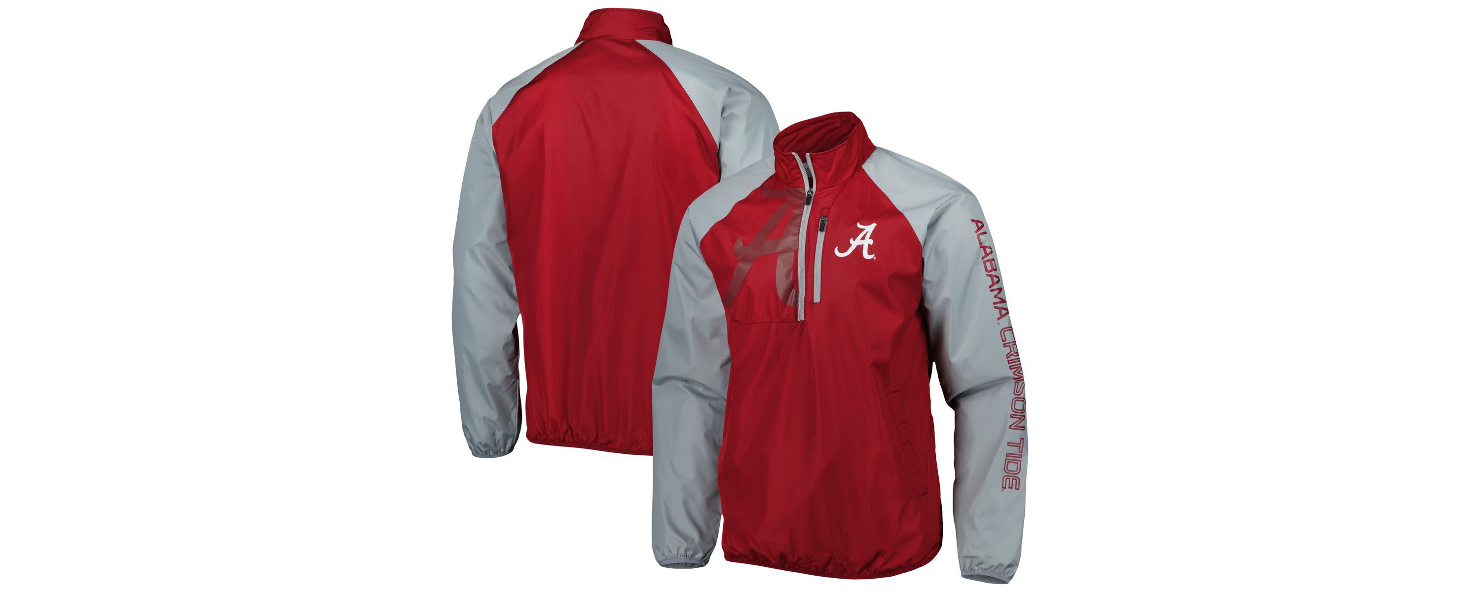 Alabama Crimson Tide NCAA Alabama Tide Point Guard Raglan Half-Zip Jacket