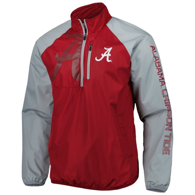 Alabama Crimson Tide NCAA Alabama Tide Point Guard Raglan Half-Zip Jacket