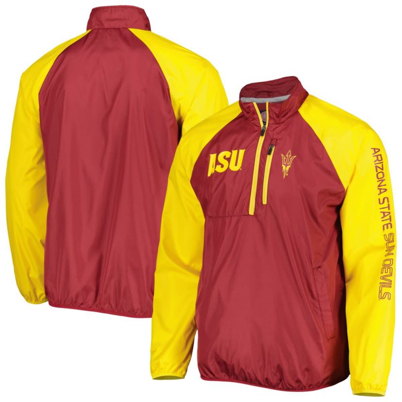 NCAA Arizona State Sun Devils Point Guard Raglan Half-Zip Jacket