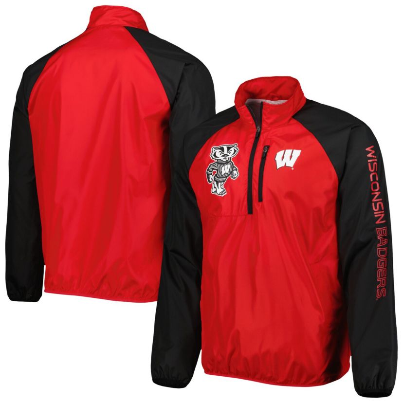 NCAA Wisconsin Badgers Point Guard Raglan Half-Zip Jacket