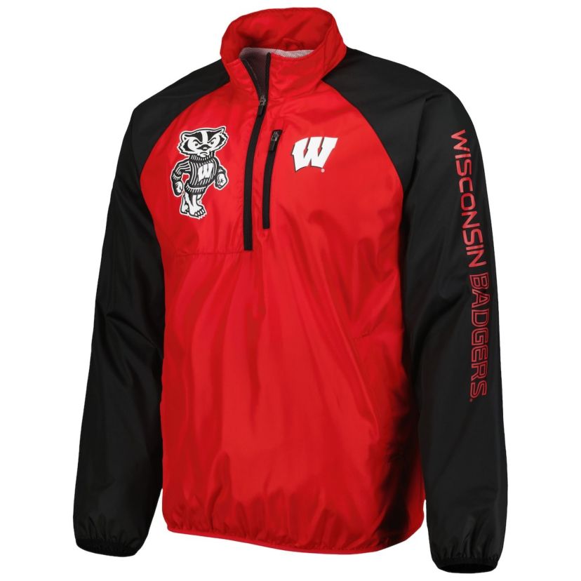 NCAA Wisconsin Badgers Point Guard Raglan Half-Zip Jacket