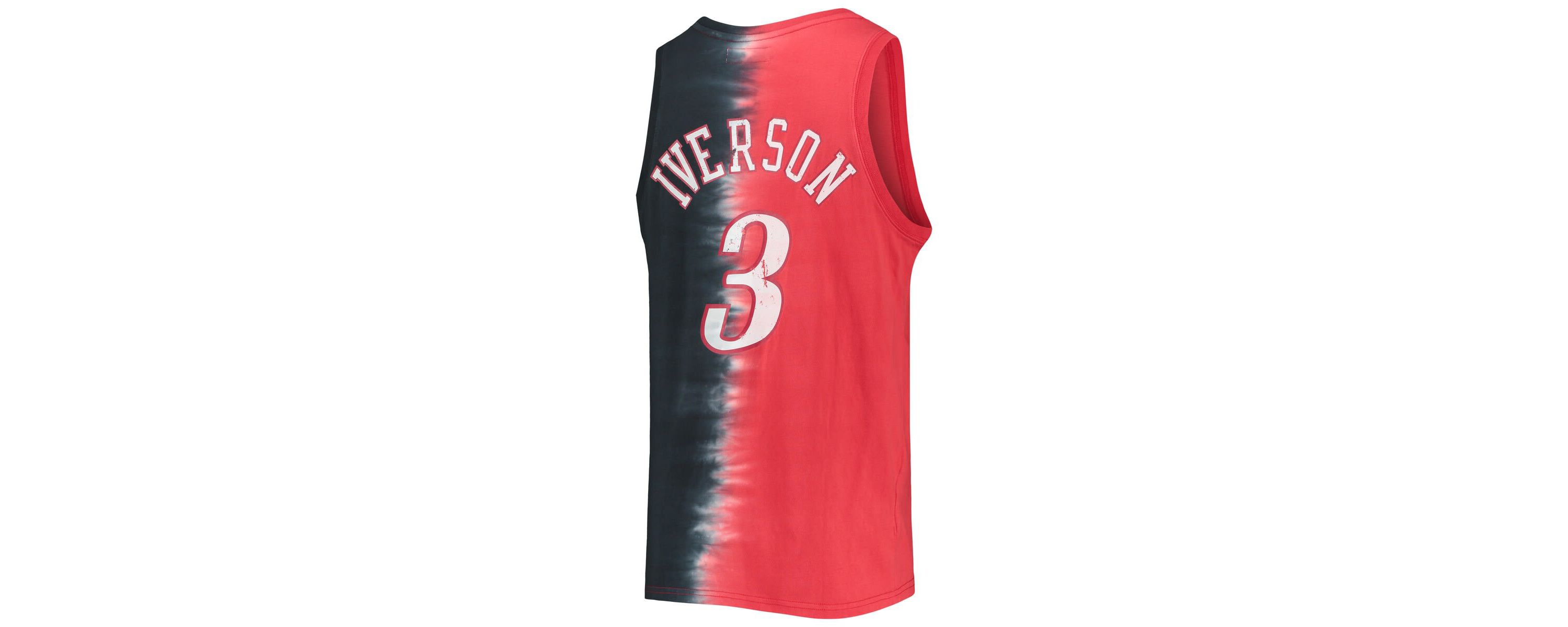 NBA Allen Iverson Philadelphia 76ers Hardwood Classics Tie-Dye Name & Number Tank Top