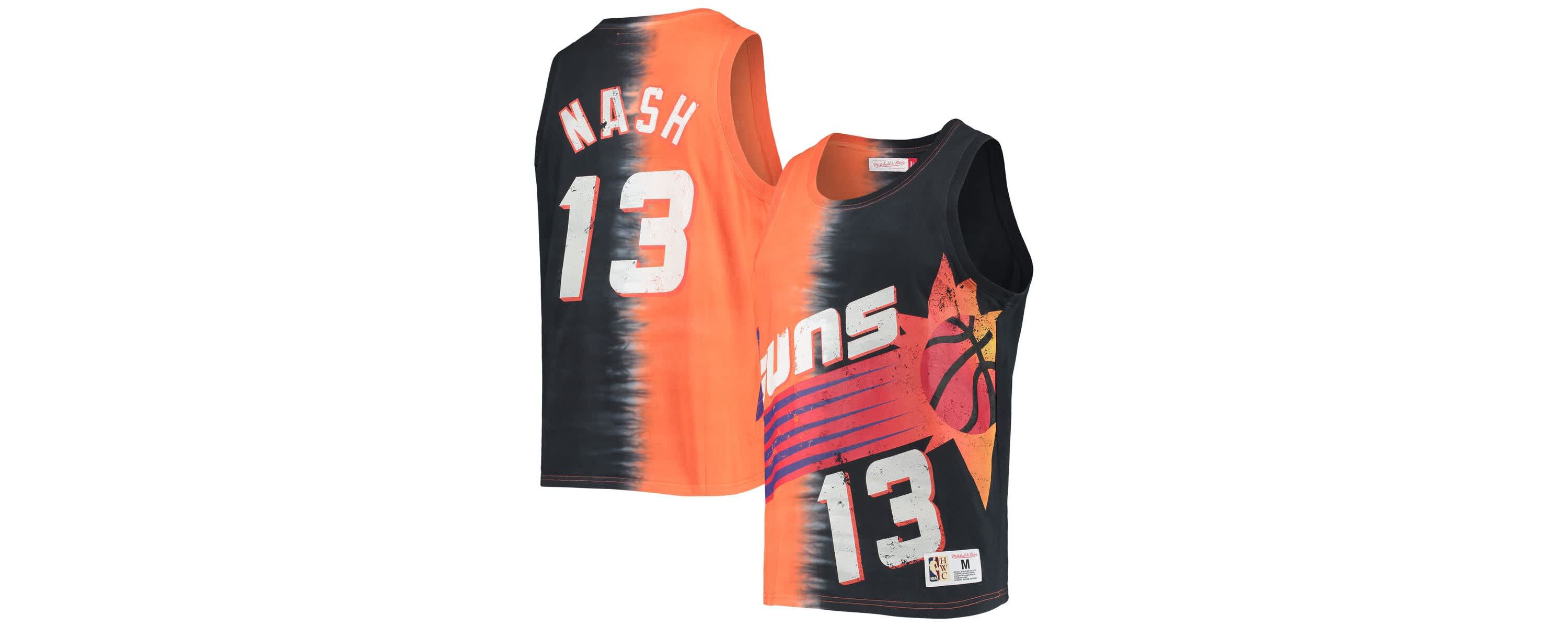 NBA Steve Nash Orange/Black Phoenix Suns Hardwood Classics Tie-Dye Name & Number Tank Top