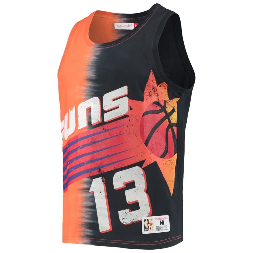 NBA Steve Nash Orange/Black Phoenix Suns Hardwood Classics Tie-Dye Name & Number Tank Top