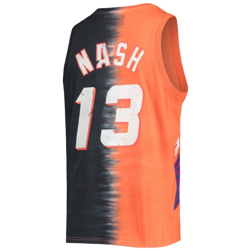 NBA Steve Nash Orange/Black Phoenix Suns Hardwood Classics Tie-Dye Name & Number Tank Top