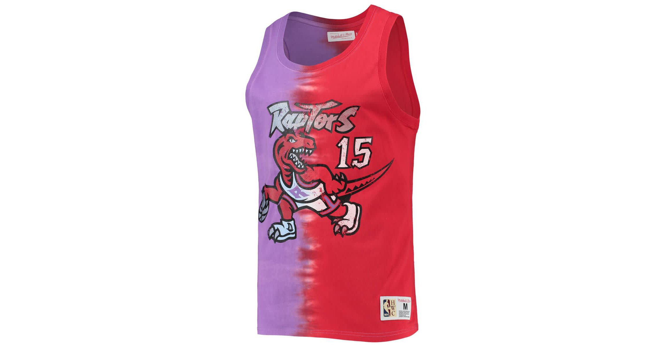 NBA Vince Carter Purple/Red Toronto Raptors Hardwood Classics Tie-Dye Name & Number Tank Top