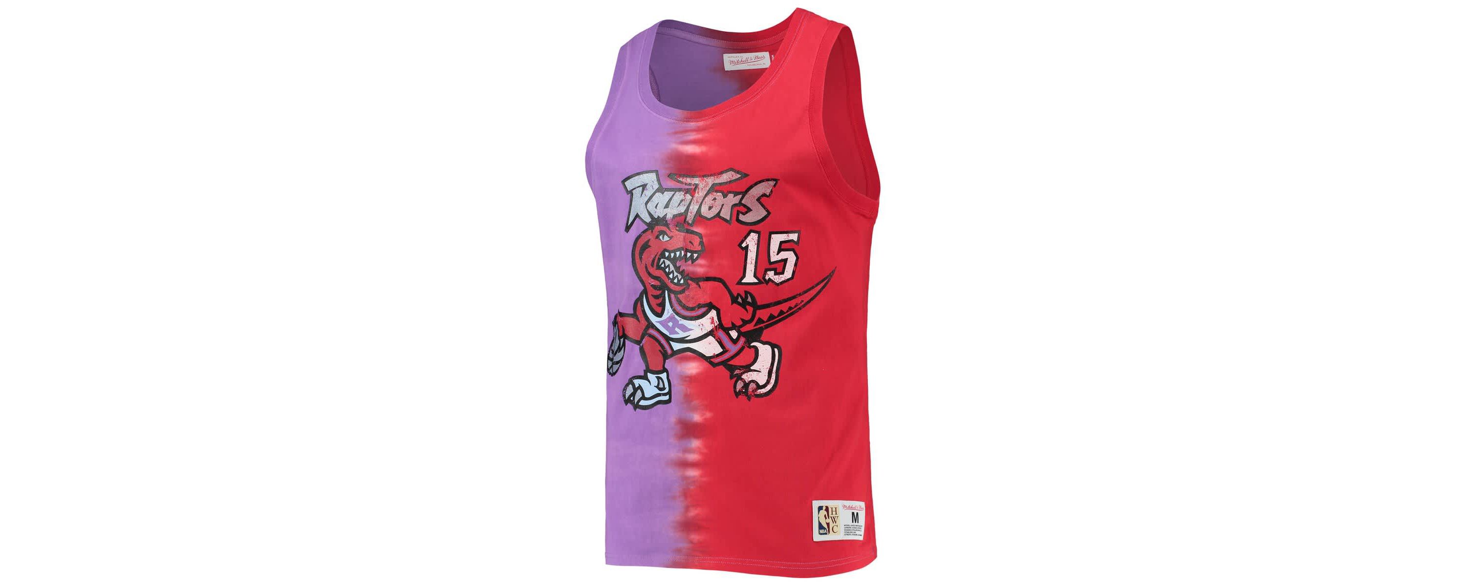 NBA Vince Carter Purple/Red Toronto Raptors Hardwood Classics Tie-Dye Name & Number Tank Top