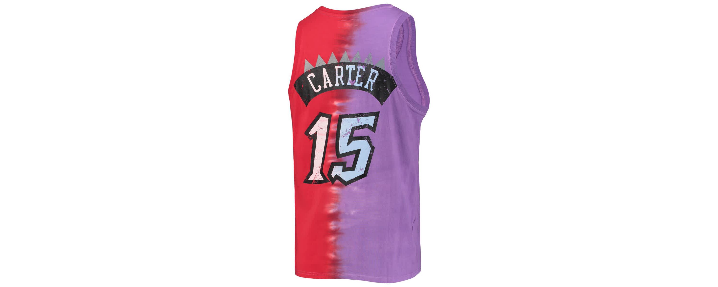 NBA Vince Carter Purple/Red Toronto Raptors Hardwood Classics Tie-Dye Name & Number Tank Top