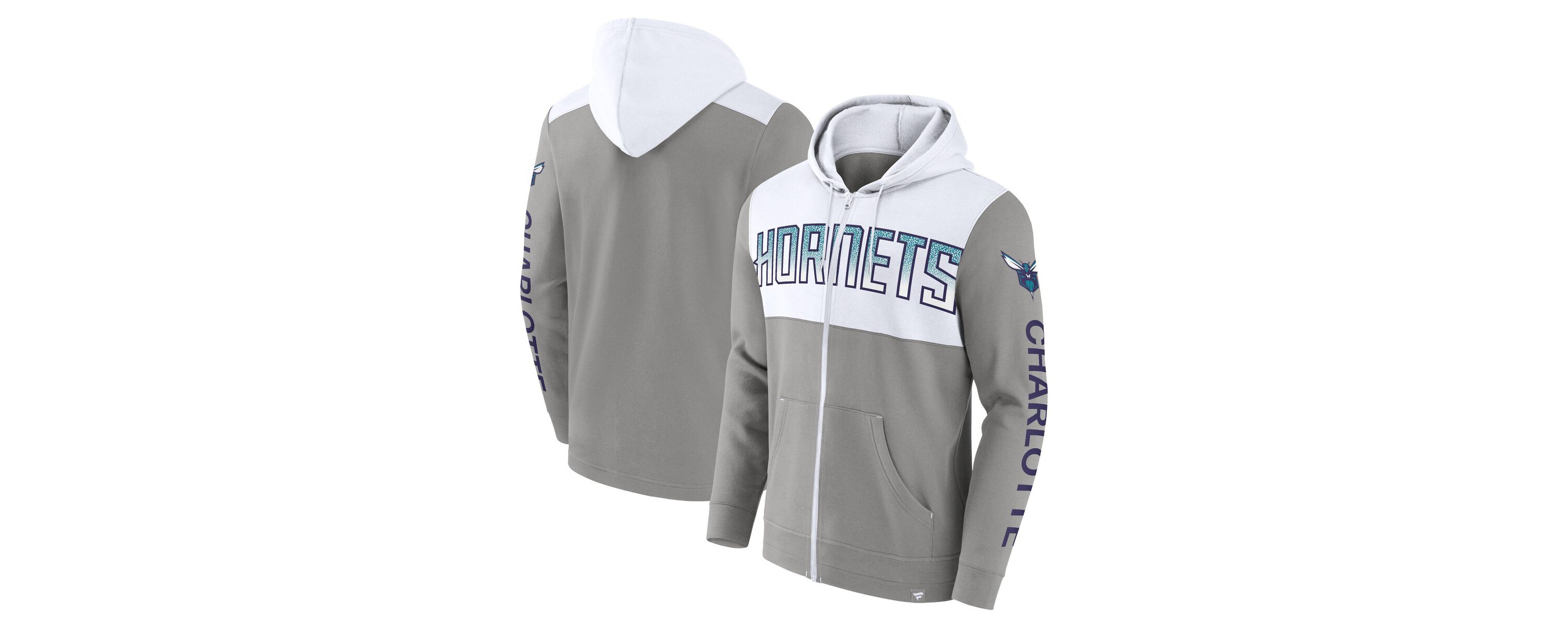 NBA Fanatics Charlotte Hornets Skyhook Colorblock Full-Zip Hoodie