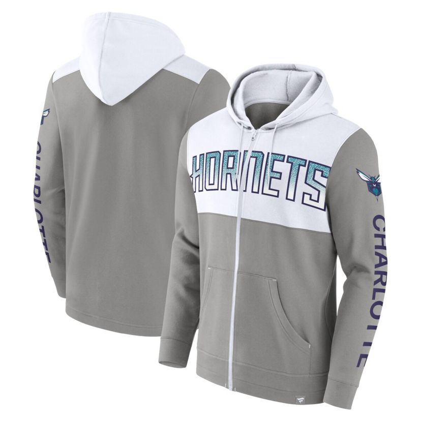 NBA Fanatics Charlotte Hornets Skyhook Colorblock Full-Zip Hoodie