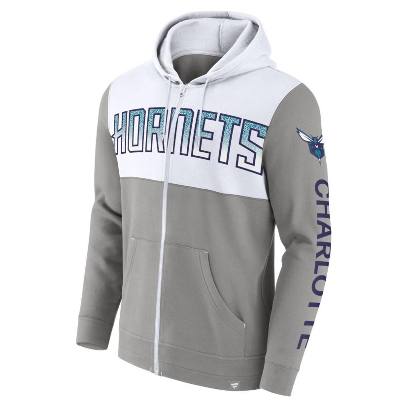 NBA Fanatics Charlotte Hornets Skyhook Colorblock Full-Zip Hoodie