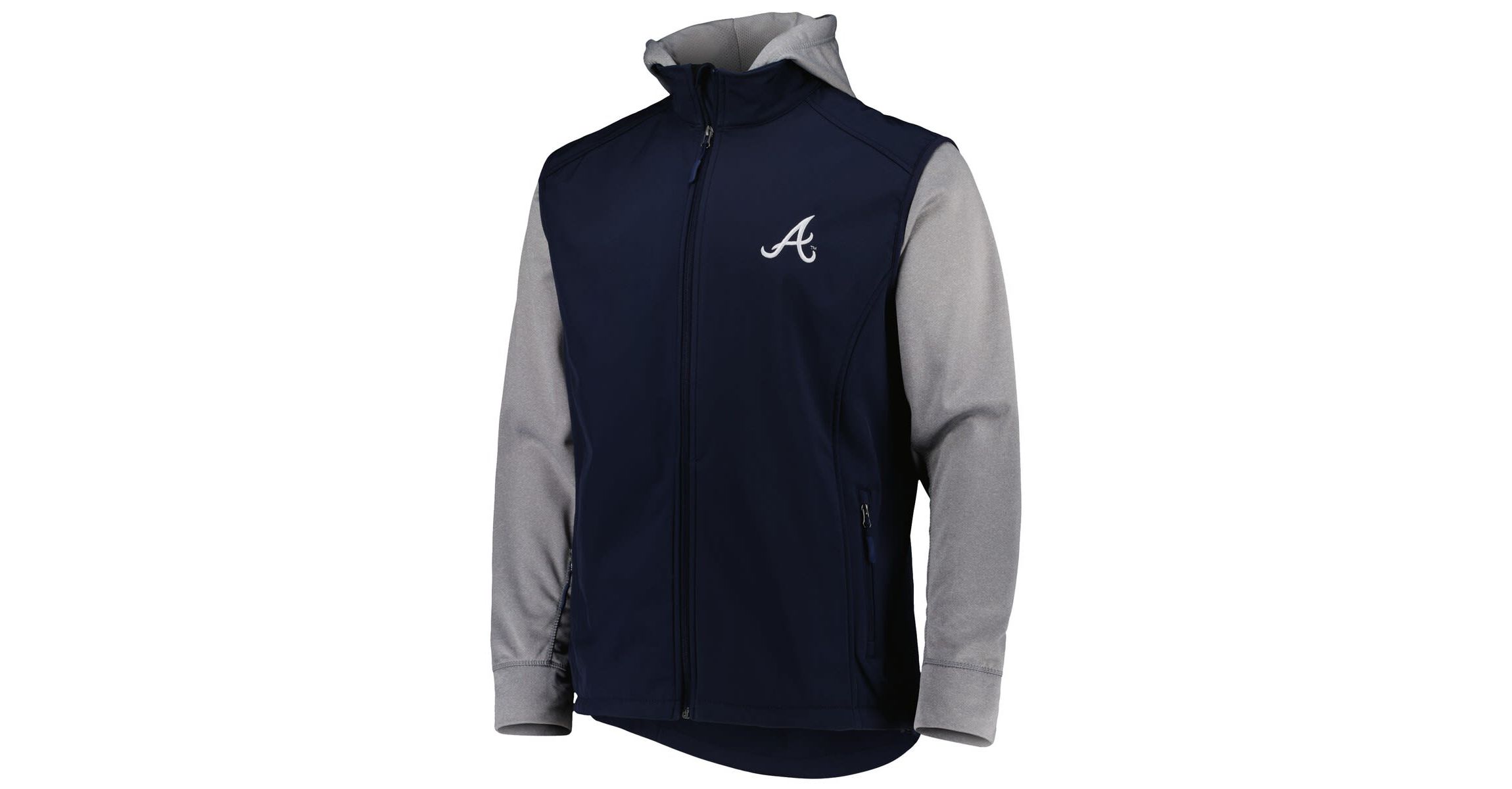 MLB Navy/Heather Atlanta Braves Alpha Full-Zip Jacket