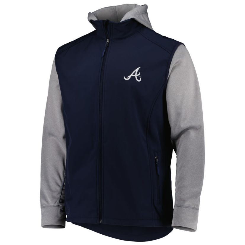 MLB Navy/Heather Atlanta Braves Alpha Full-Zip Jacket