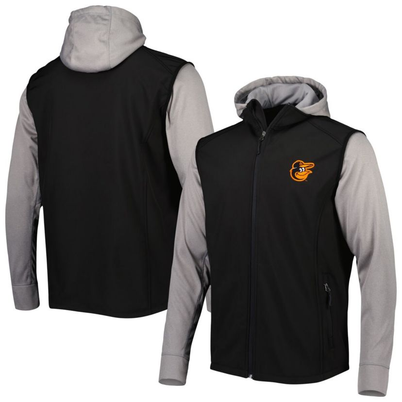 MLB Black/Gray Baltimore Orioles Alpha Full-Zip Jacket
