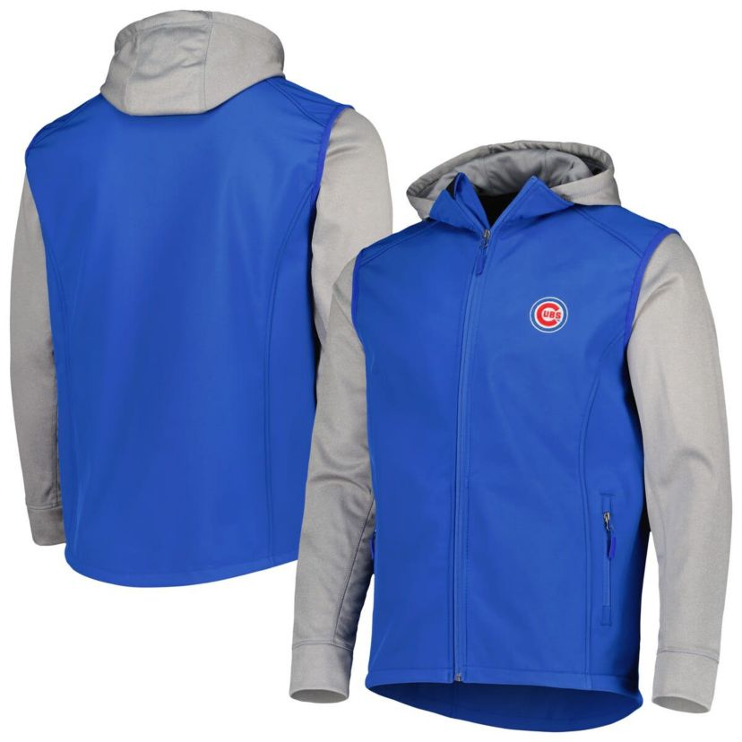 MLB Royal/Heather Chicago Cubs Alpha Full-Zip Jacket