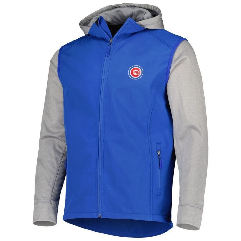 MLB Royal/Heather Chicago Cubs Alpha Full-Zip Jacket