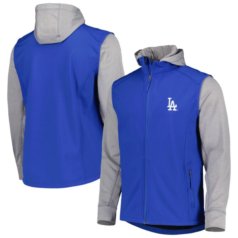 MLB Royal/Heather Los Angeles Dodgers Alpha Full-Zip Jacket