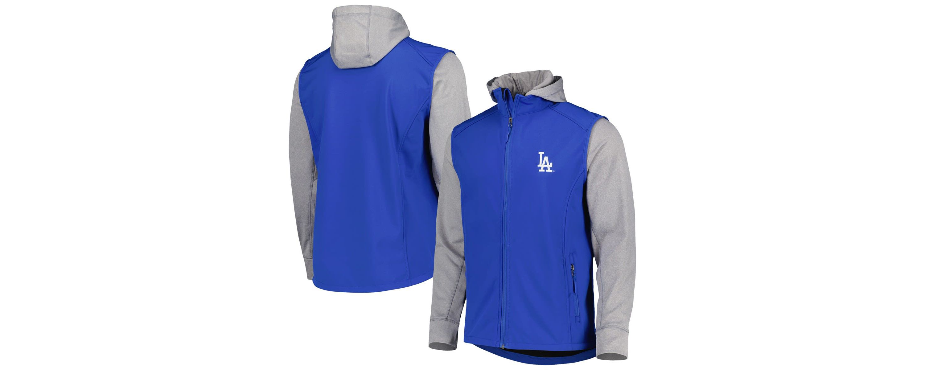 MLB Royal/Heather Los Angeles Dodgers Alpha Full-Zip Jacket
