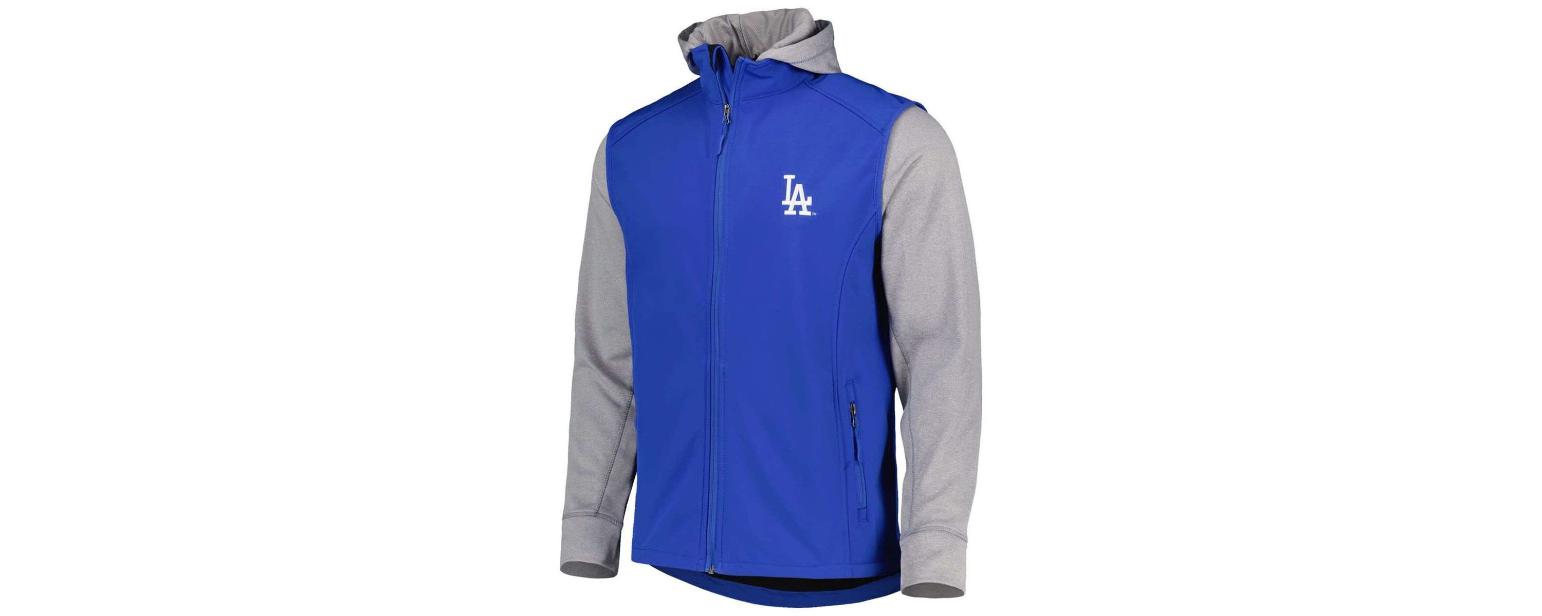 MLB Royal/Heather Los Angeles Dodgers Alpha Full-Zip Jacket