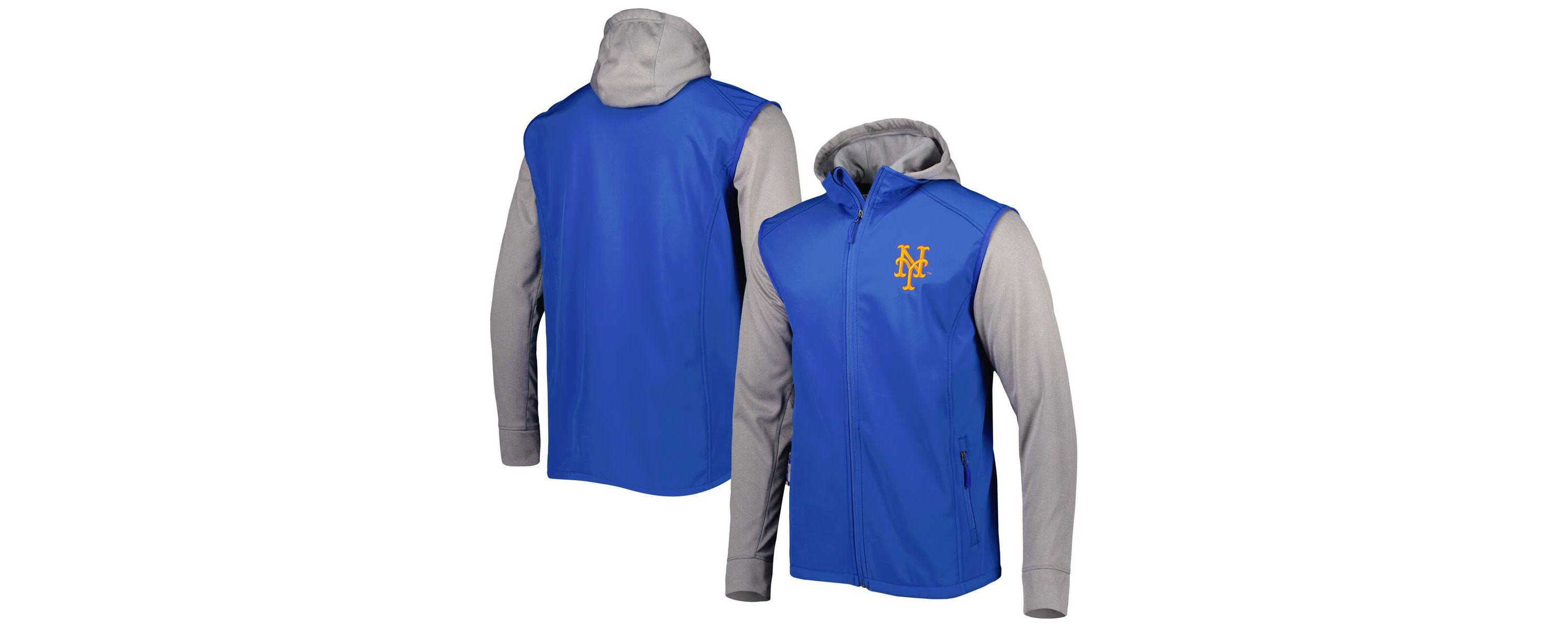 MLB Royal/Heather New York Mets Alpha Full-Zip Jacket