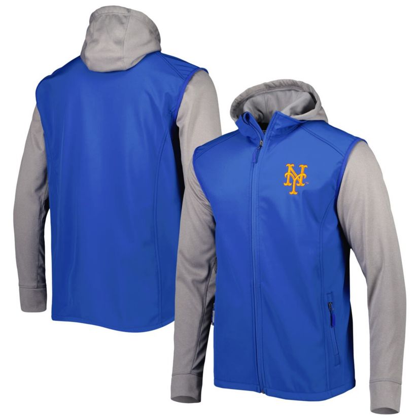 MLB Royal/Heather New York Mets Alpha Full-Zip Jacket