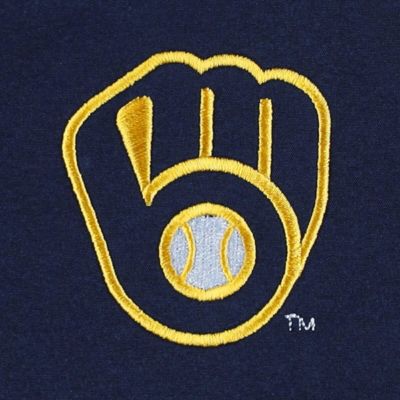 MLB Navy/Heather Milwaukee Brewers Alpha Full-Zip Jacket