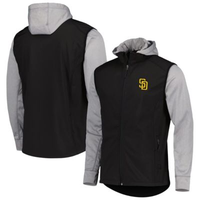 Dunbrooke Men's MLB Black/Heather San Diego Padres Alpha Full-Zip Jacket