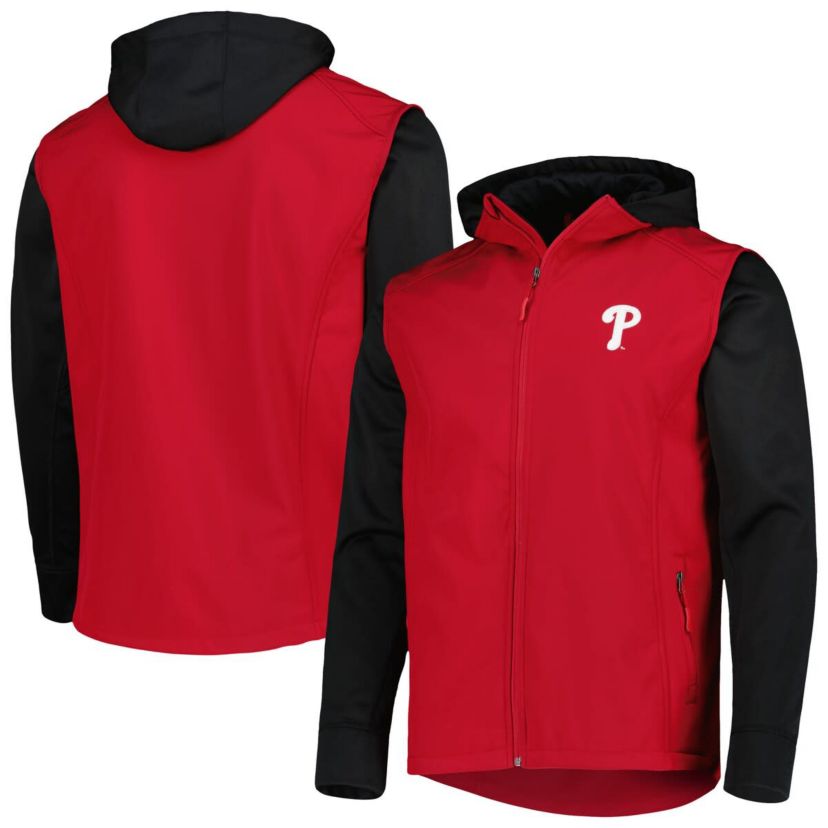 MLB Red/Black Philadelphia Phillies Alpha Full-Zip Jacket