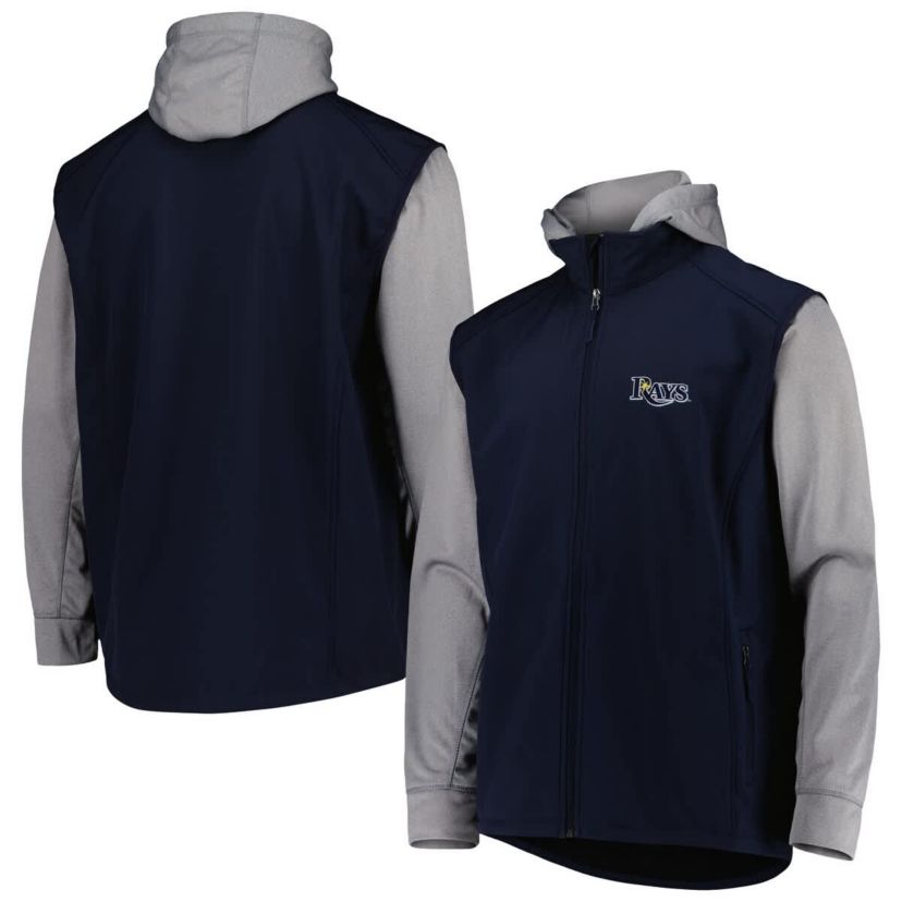 MLB Navy/Heather Tampa Bay Rays Alpha Full-Zip Jacket