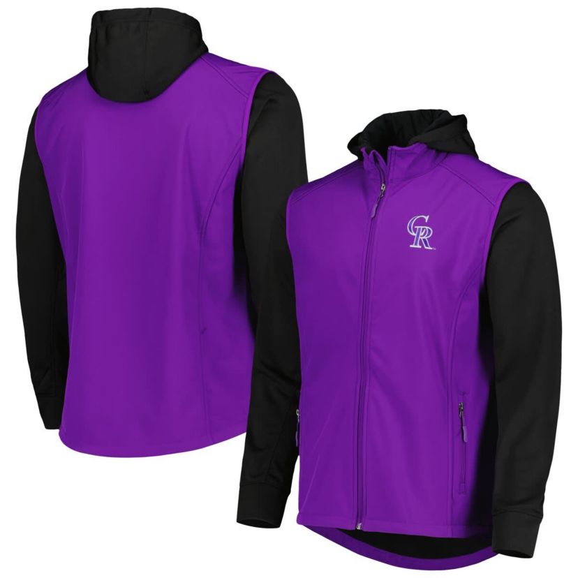 MLB Purple/Black Colorado Rockies Alpha Full-Zip Jacket