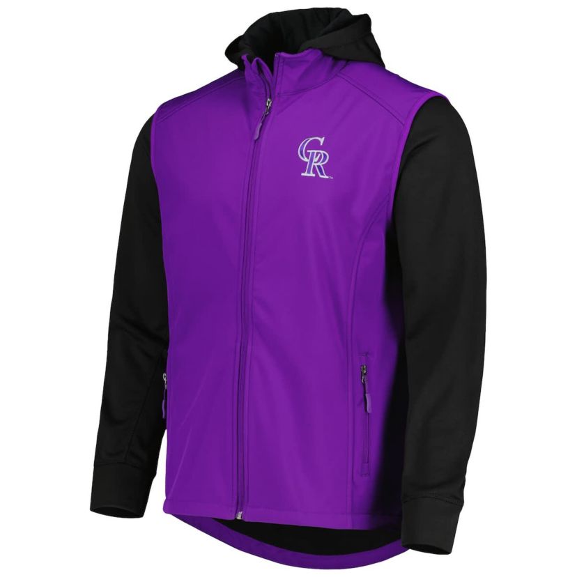MLB Purple/Black Colorado Rockies Alpha Full-Zip Jacket